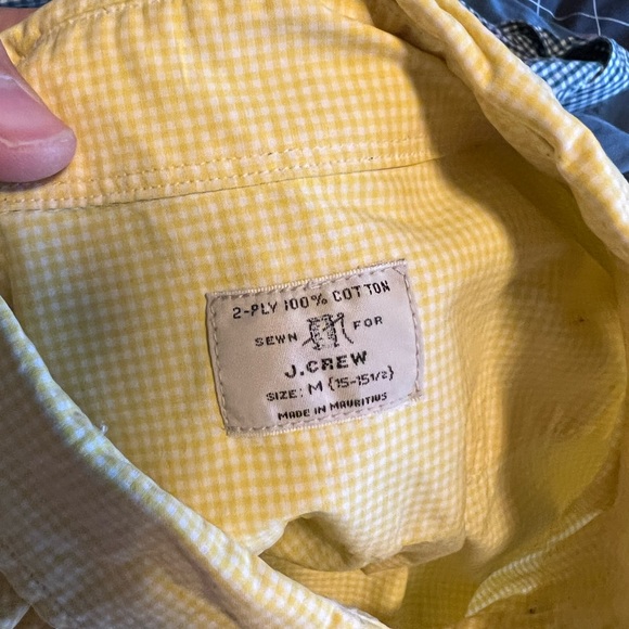 Bright yellow and white micro gingham button down - Picture 5 of 5